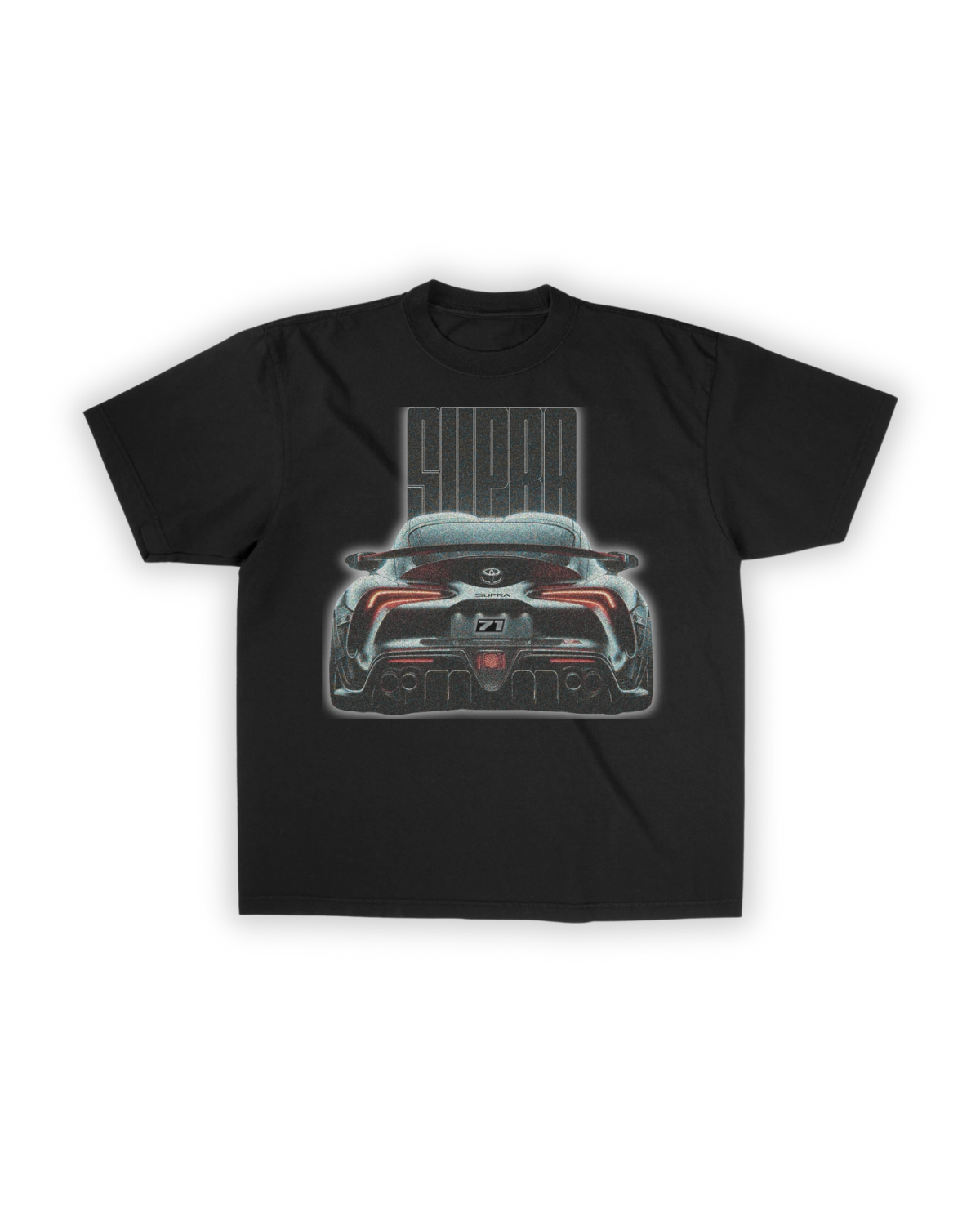 GR Supra graphic on a black T-shirt 
